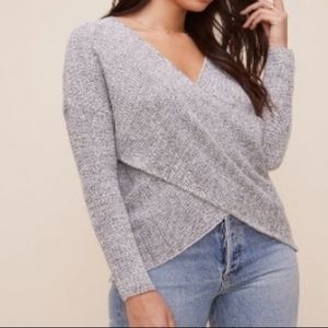 ASTR gray wrap sweater